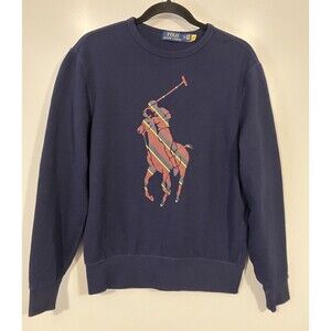 Polo Ralph Lauren Men’s Big Pony Fleece Crew Neck Sweatshirt Navy Blue Sz S